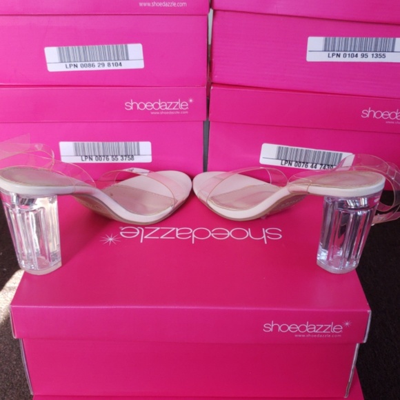 Nude Transparent High Heel Sandals Size 8 Top Moda - Picture 5 of 8